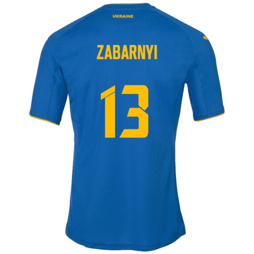 Kinder Ukraine Ilya Zabarnyi #13 Blau Auswärtstrikot Trikot 24-26 T-Shirt Österreich