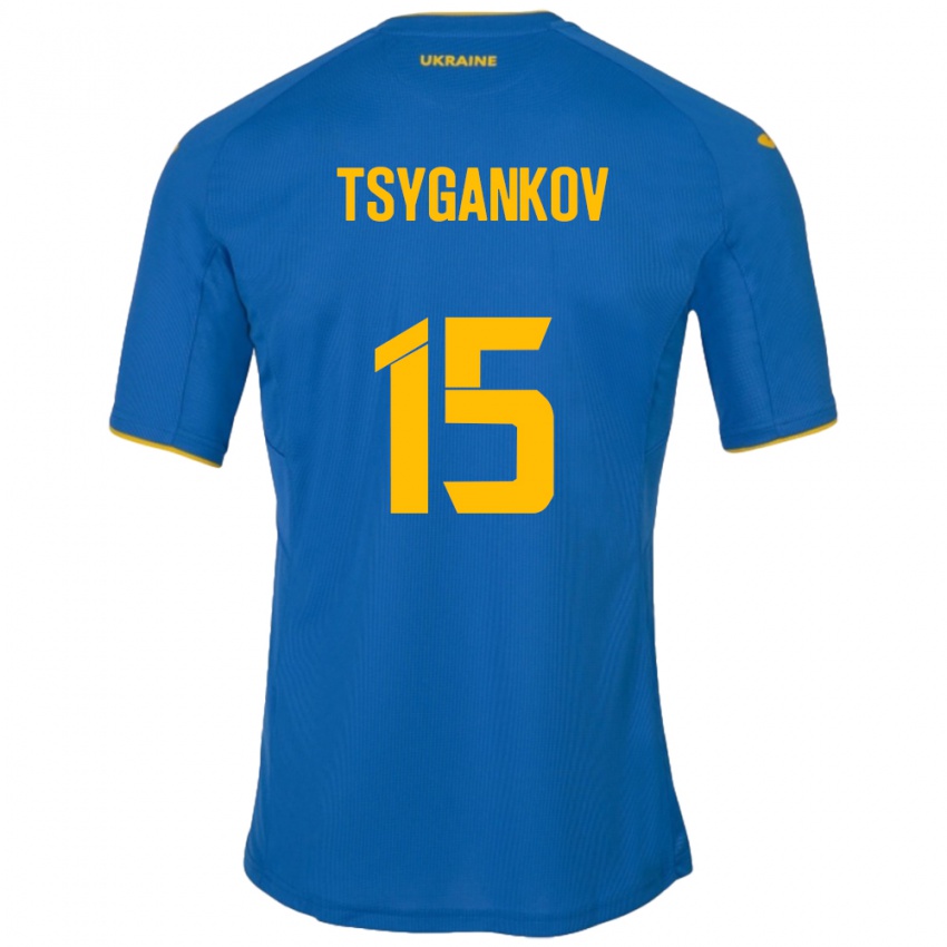 Kinder Ukraine Viktor Tsygankov #15 Blau Auswärtstrikot Trikot 24-26 T-Shirt Österreich