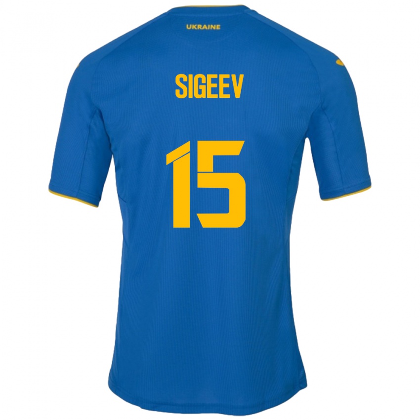 Kinder Ukraine Kyrylo Sigeev #15 Blau Auswärtstrikot Trikot 24-26 T-Shirt Österreich