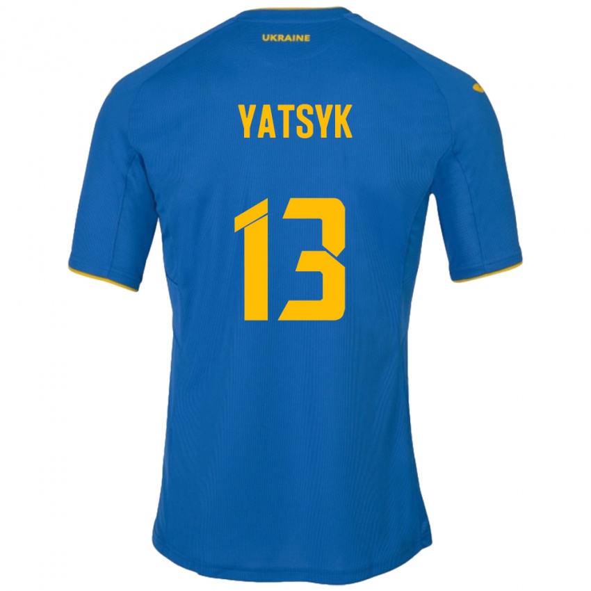 Kinder Ukraine Oleksandr Yatsyk #13 Blau Auswärtstrikot Trikot 24-26 T-Shirt Österreich