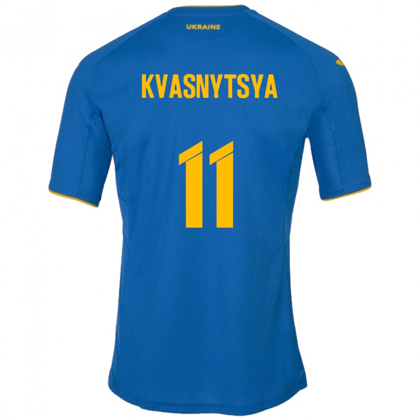 Kinder Ukraine Ilya Kvasnytsya #11 Blau Auswärtstrikot Trikot 24-26 T-Shirt Österreich