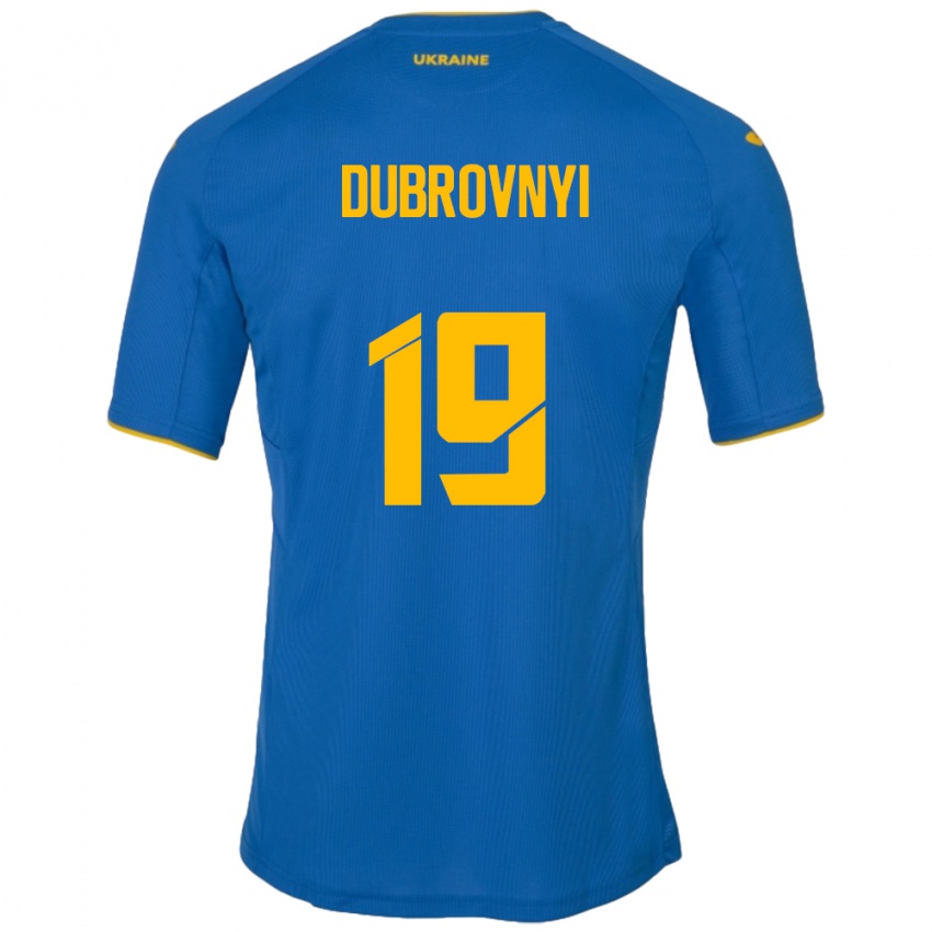 Kinder Ukraine Mykhaylo Dubrovnyi #19 Blau Auswärtstrikot Trikot 24-26 T-Shirt Österreich