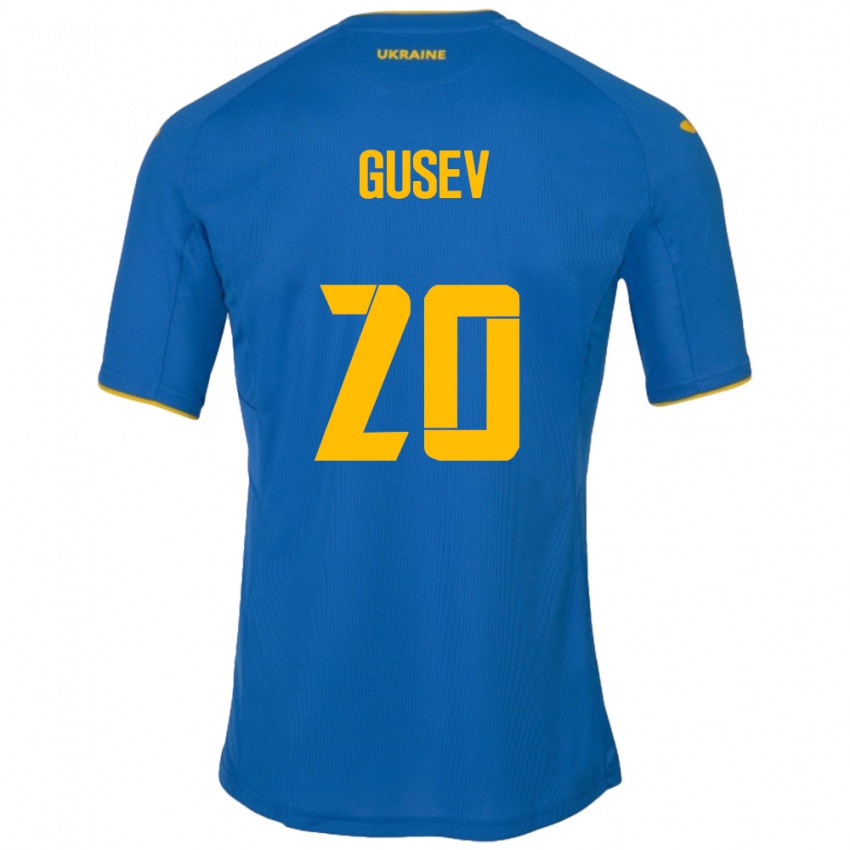 Kinder Ukraine Oleksiy Gusev #20 Blau Auswärtstrikot Trikot 24-26 T-Shirt Österreich