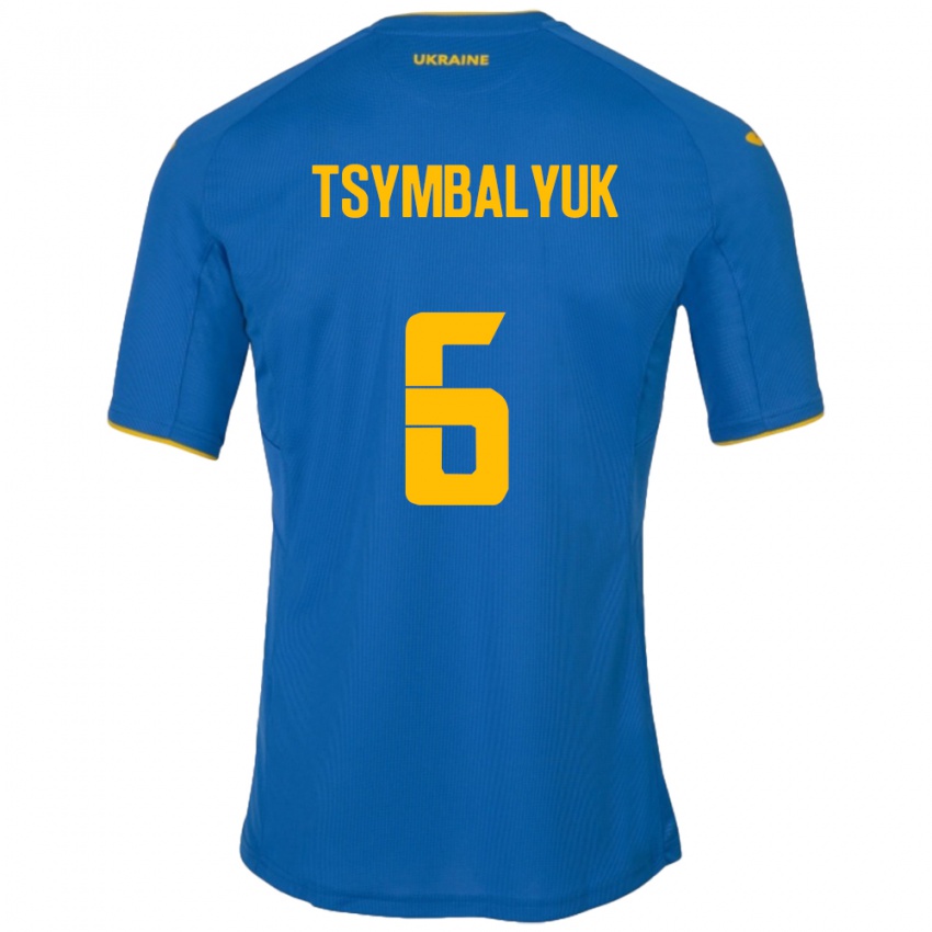 Kinder Ukraine Maksym Tsymbalyuk #6 Blau Auswärtstrikot Trikot 24-26 T-Shirt Österreich