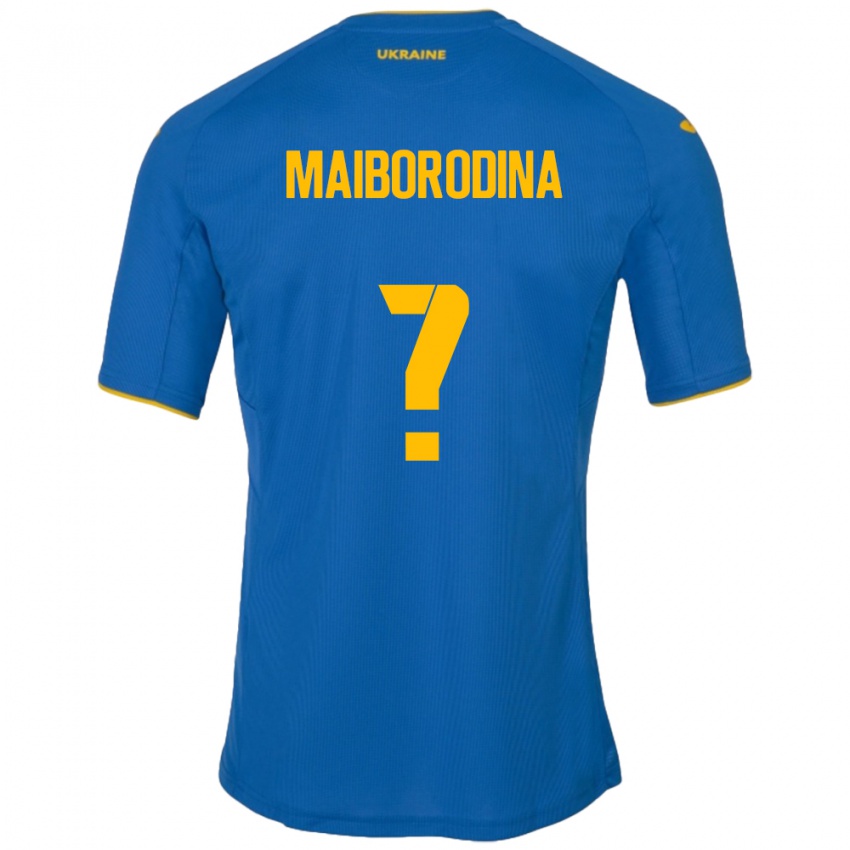 Kinder Ukraine Iryna Maiborodina #0 Blau Auswärtstrikot Trikot 24-26 T-Shirt Österreich