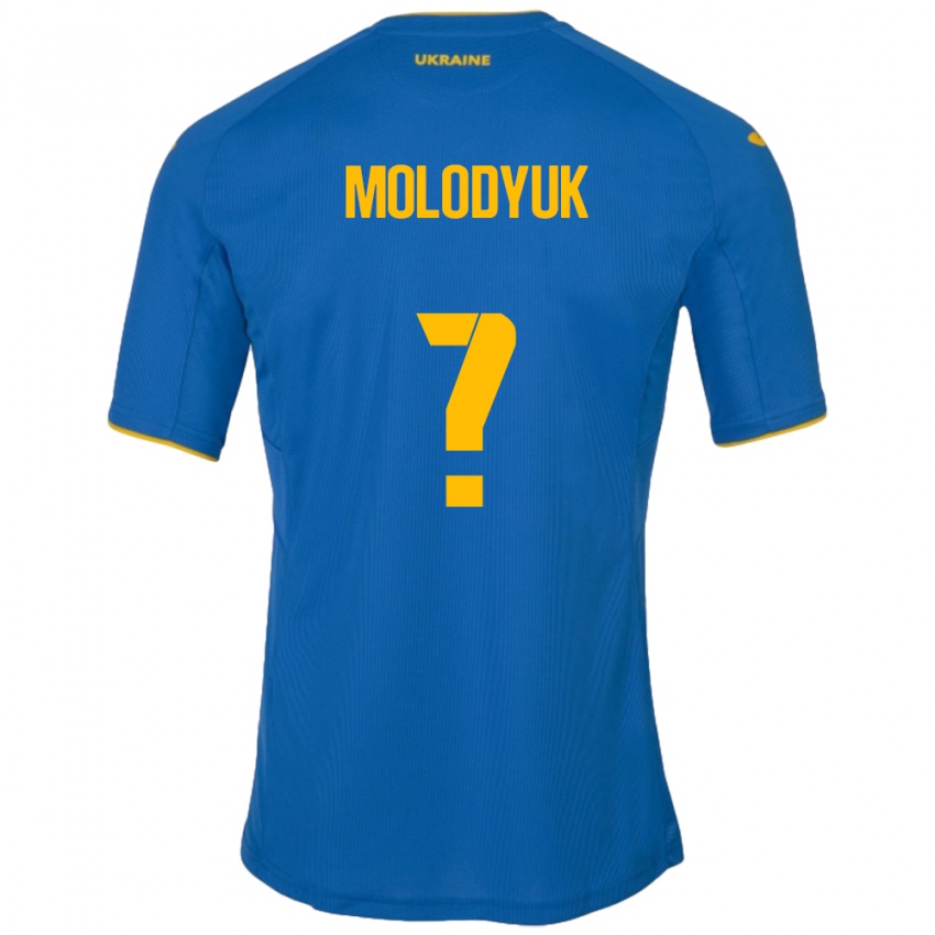 Kinder Ukraine Yelyzaveta Molodyuk #0 Blau Auswärtstrikot Trikot 24-26 T-Shirt Österreich