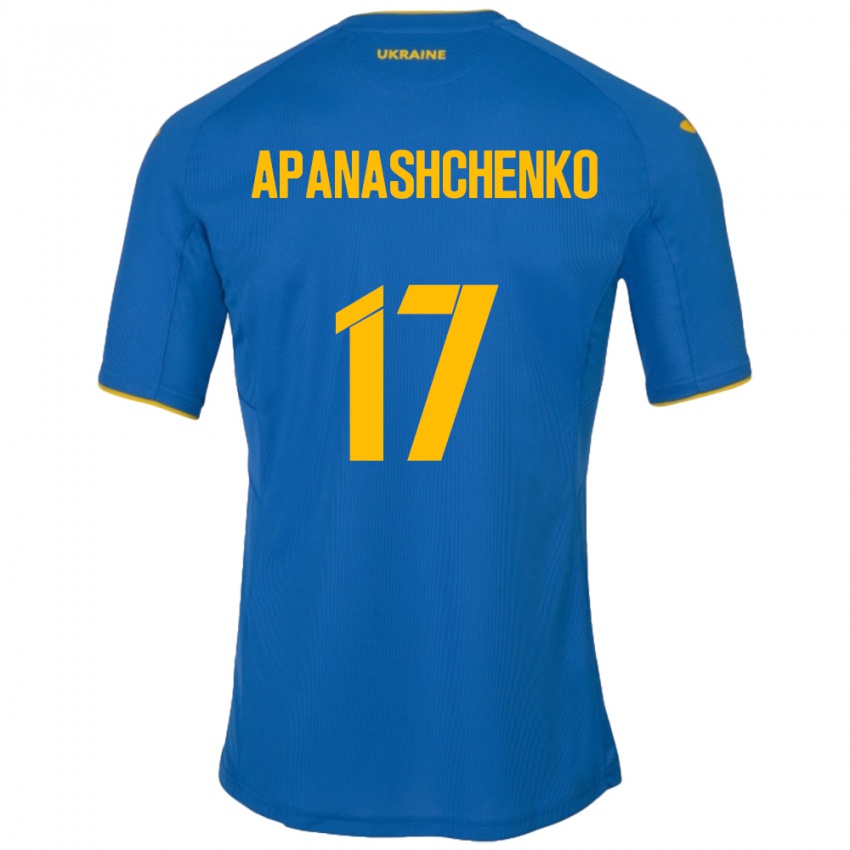 Kinder Ukraine Daryna Apanashchenko #17 Blau Auswärtstrikot Trikot 24-26 T-Shirt Österreich