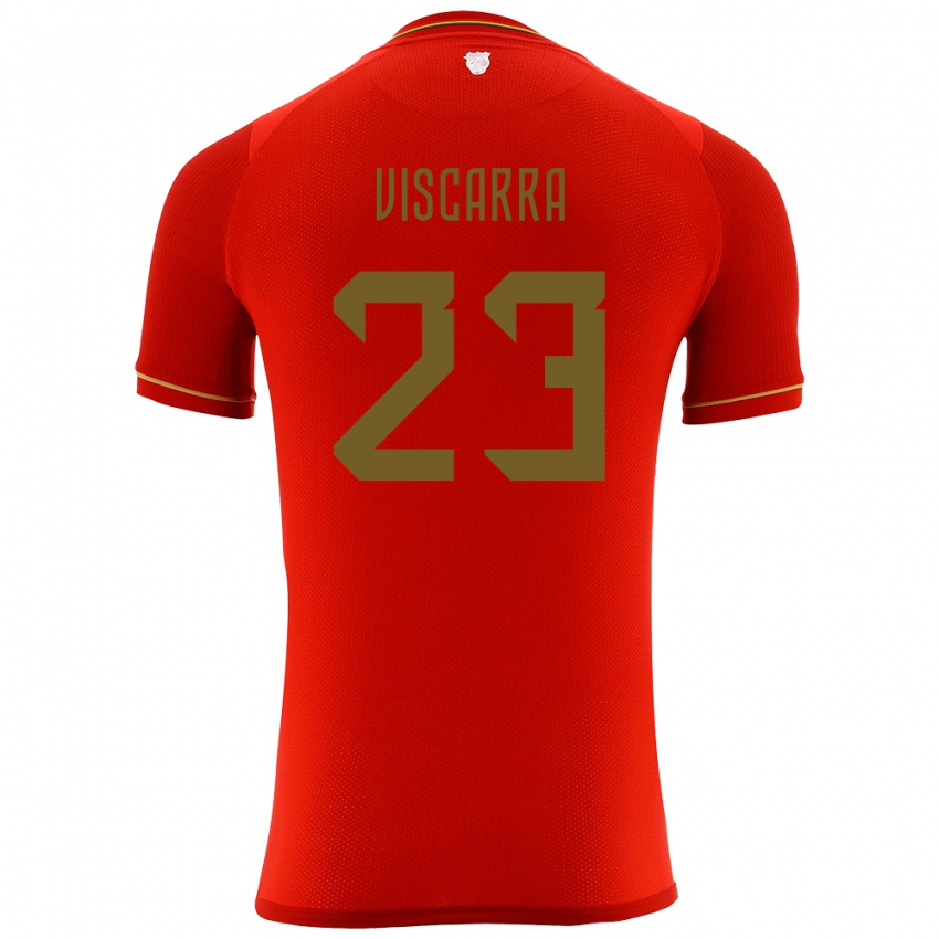 Kinder Bolivien Guillermo Viscarra #23 Rot Auswärtstrikot Trikot 24-26 T-Shirt Österreich