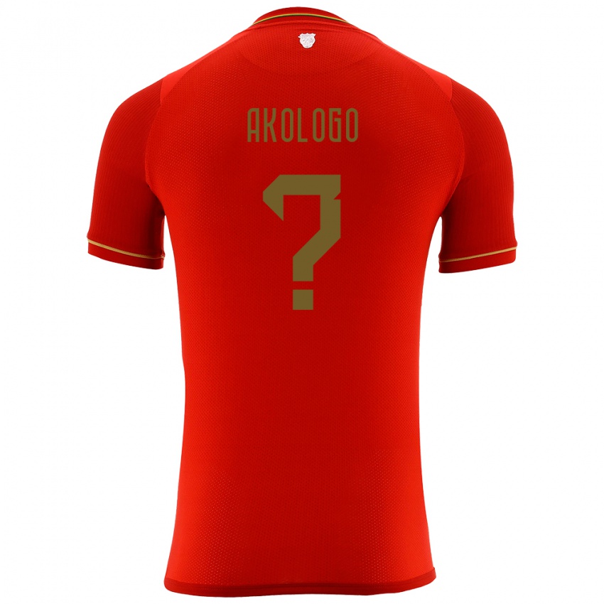 Kinder Bolivien David Akologo #0 Rot Auswärtstrikot Trikot 24-26 T-Shirt Österreich