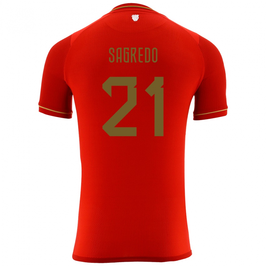 Kinder Bolivien José Sagredo #21 Rot Auswärtstrikot Trikot 24-26 T-Shirt Österreich