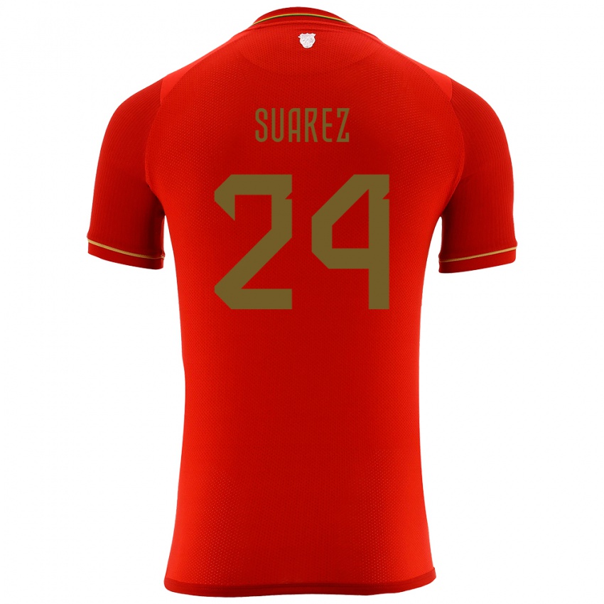 Kinder Bolivien Marcelo Suárez #24 Rot Auswärtstrikot Trikot 24-26 T-Shirt Österreich