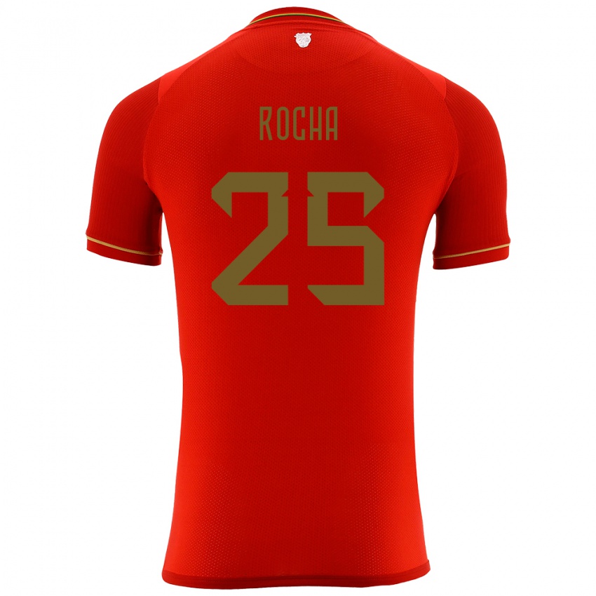 Kinder Bolivien Yomar Rocha #25 Rot Auswärtstrikot Trikot 24-26 T-Shirt Österreich