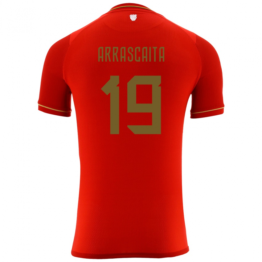 Kinder Bolivien Jaime Arrascaita #19 Rot Auswärtstrikot Trikot 24-26 T-Shirt Österreich