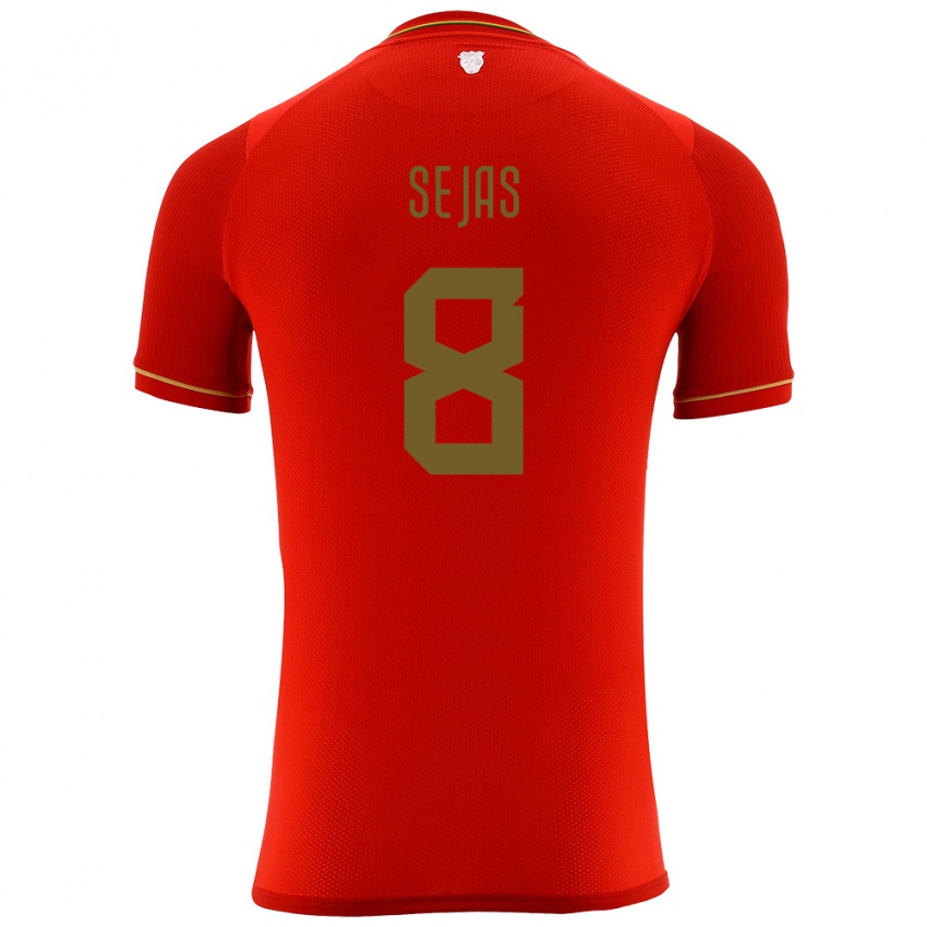 Kinder Bolivien Carlos Sejas #8 Rot Auswärtstrikot Trikot 24-26 T-Shirt Österreich