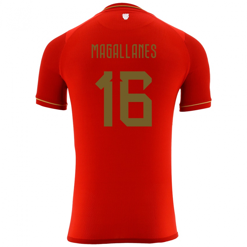 Kinder Bolivien Juan Magallanes #16 Rot Auswärtstrikot Trikot 24-26 T-Shirt Österreich