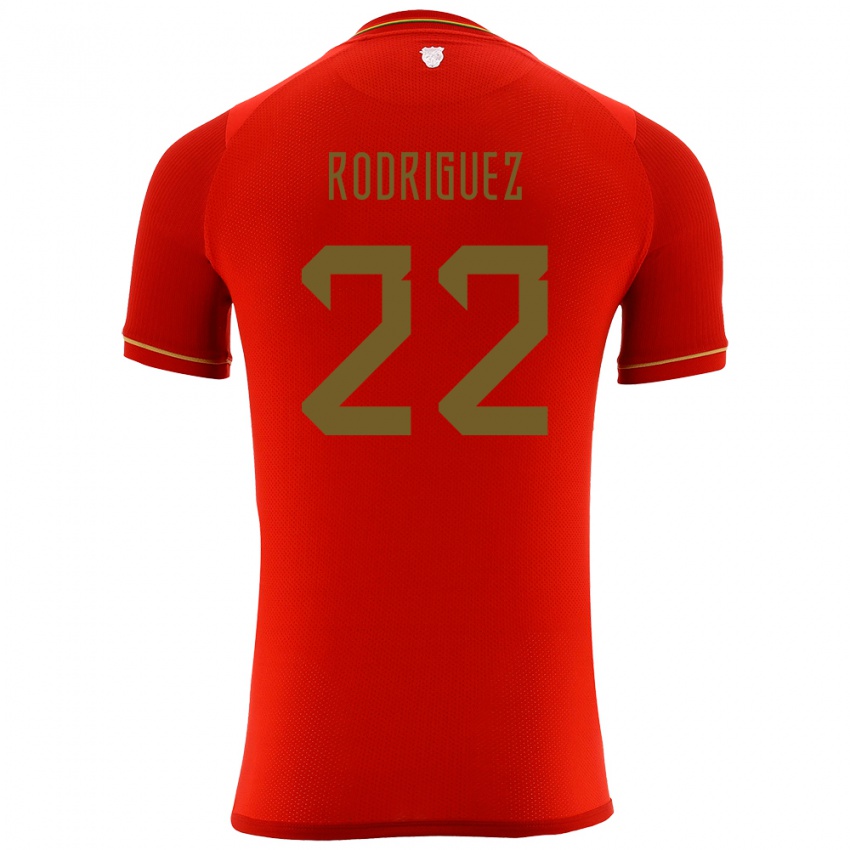 Kinder Bolivien Carlitos Rodriguez #22 Rot Auswärtstrikot Trikot 24-26 T-Shirt Österreich