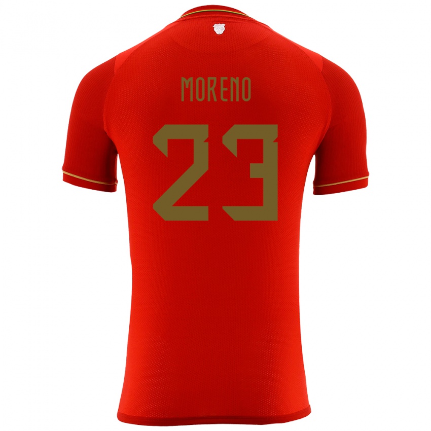 Kinder Bolivien Leonel Moreno #23 Rot Auswärtstrikot Trikot 24-26 T-Shirt Österreich