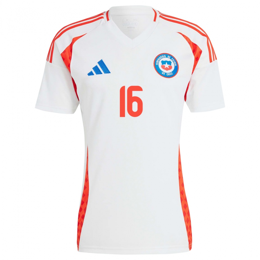 Kinder Chile Jeison Fuentealba #16 Weiß Auswärtstrikot Trikot 24-26 T-Shirt Österreich