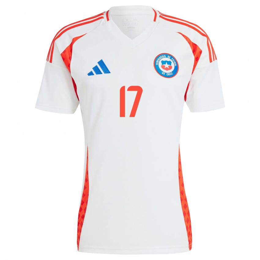 Kinder Chile Fernanda Hidalgo #17 Weiß Auswärtstrikot Trikot 24-26 T-Shirt Österreich