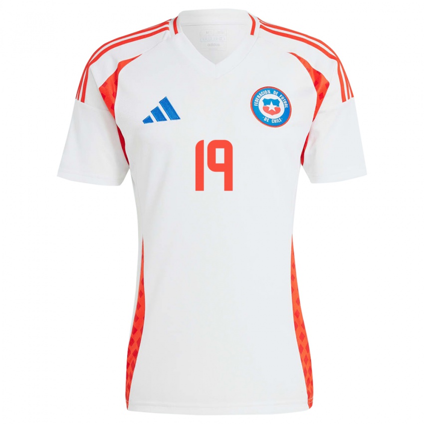 Kinder Chile Valentina Navarrete #19 Weiß Auswärtstrikot Trikot 24-26 T-Shirt Österreich