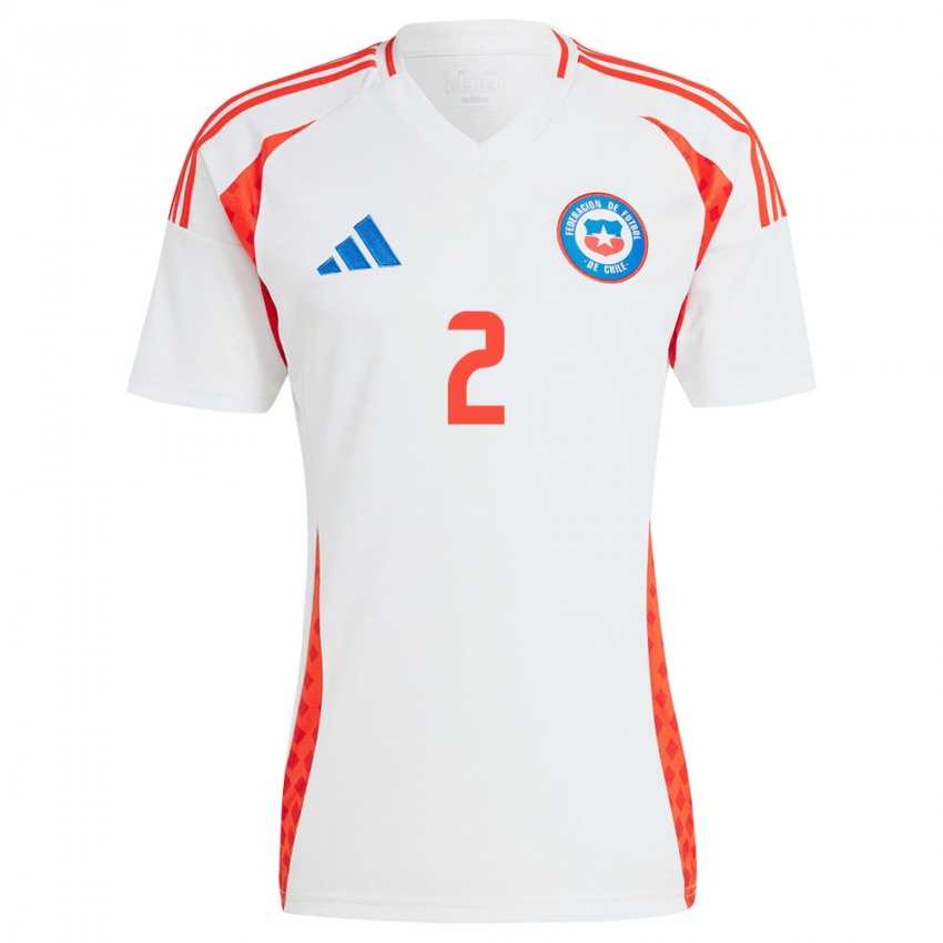 Kinder Chile Michelle Olivares #2 Weiß Auswärtstrikot Trikot 24-26 T-Shirt Österreich