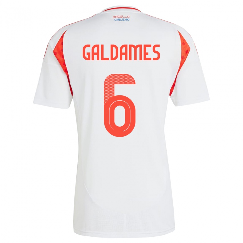 Kinder Chile Thomas Galdames #6 Weiß Auswärtstrikot Trikot 24-26 T-Shirt Österreich