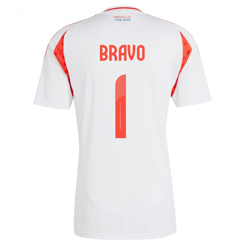 Kinder Chile Claudio Bravo #1 Weiß Auswärtstrikot Trikot 24-26 T-Shirt Österreich