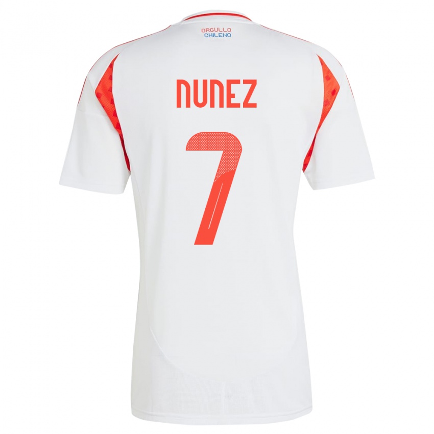 Kinder Chile Marcelino Núñez #7 Weiß Auswärtstrikot Trikot 24-26 T-Shirt Österreich