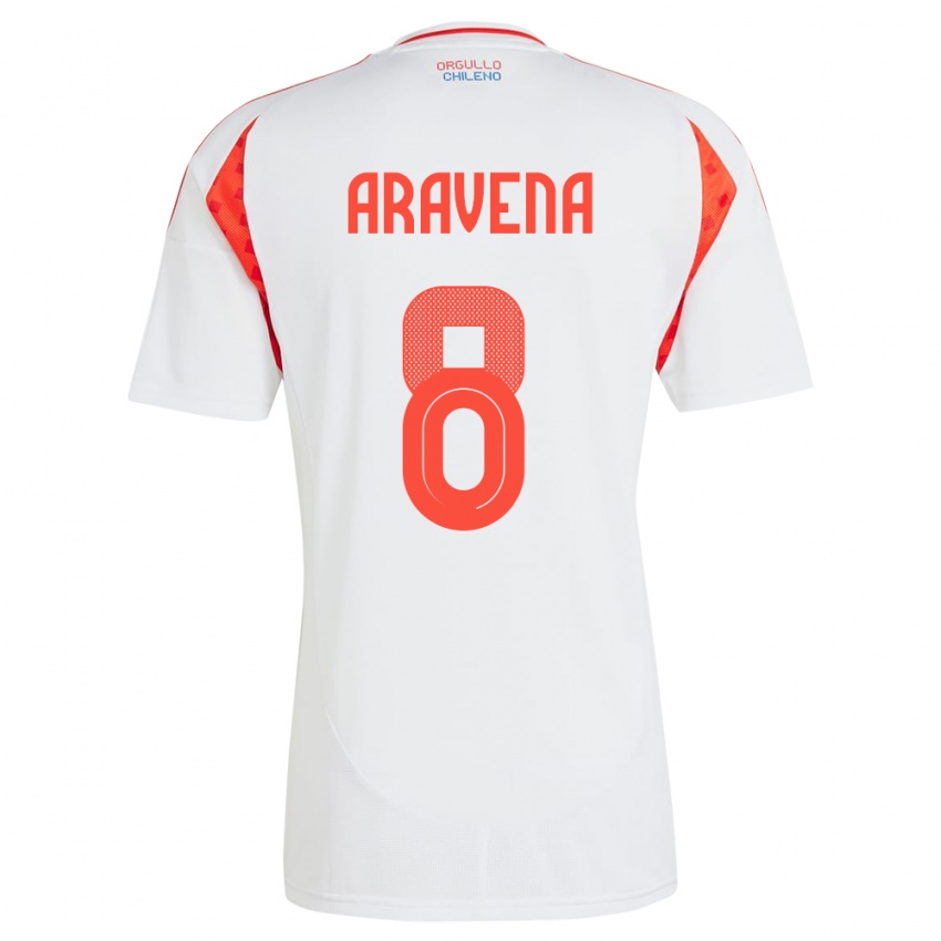 Kinder Chile Alexander Aravena #8 Weiß Auswärtstrikot Trikot 24-26 T-Shirt Österreich
