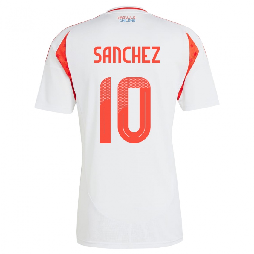 Kinder Chile Alexis Sánchez #10 Weiß Auswärtstrikot Trikot 24-26 T-Shirt Österreich