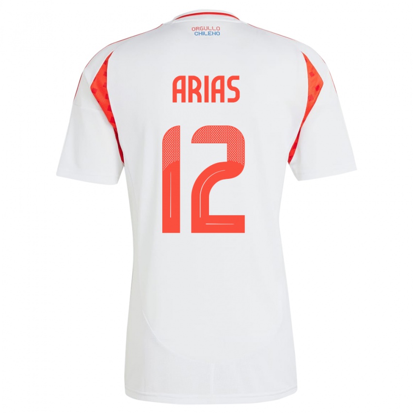 Kinder Chile Gabriel Arias #12 Weiß Auswärtstrikot Trikot 24-26 T-Shirt Österreich