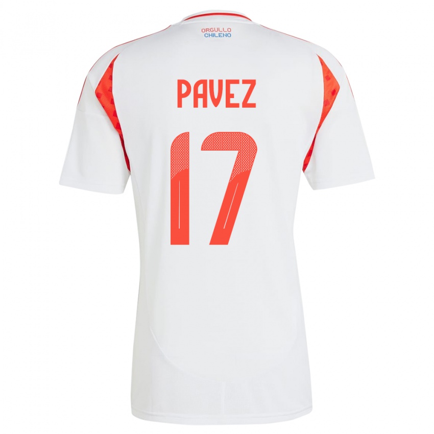 Kinder Chile Esteban Pavez #17 Weiß Auswärtstrikot Trikot 24-26 T-Shirt Österreich