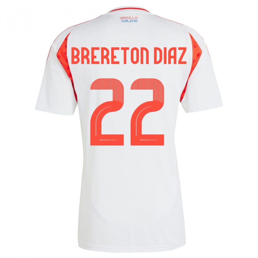 Kinder Chile Ben Brereton Díaz #22 Weiß Auswärtstrikot Trikot 24-26 T-Shirt Österreich