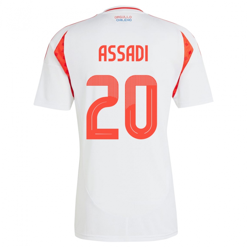 Kinder Chile Lucas Assadi #20 Weiß Auswärtstrikot Trikot 24-26 T-Shirt Österreich