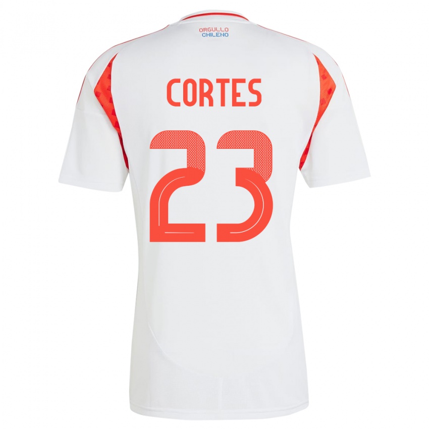 Kinder Chile Brayan Cortés #23 Weiß Auswärtstrikot Trikot 24-26 T-Shirt Österreich