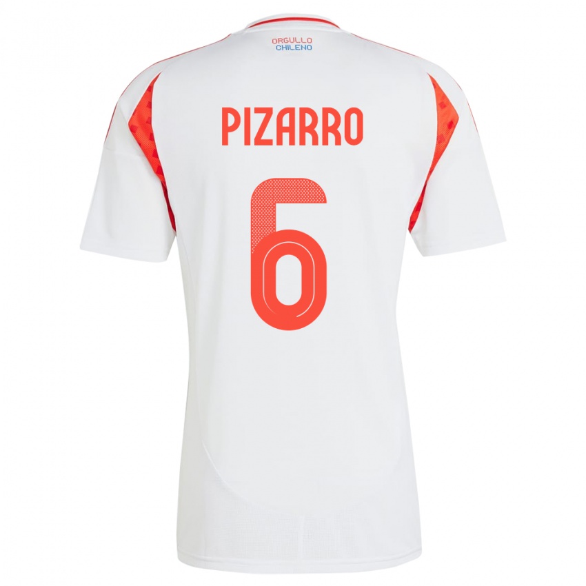 Kinder Chile Vicente Pizarro #6 Weiß Auswärtstrikot Trikot 24-26 T-Shirt Österreich