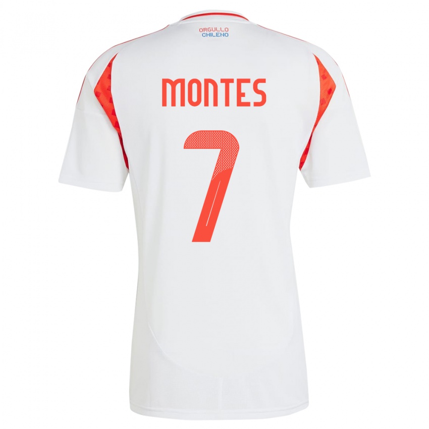 Kinder Chile Clemente Montes #7 Weiß Auswärtstrikot Trikot 24-26 T-Shirt Österreich