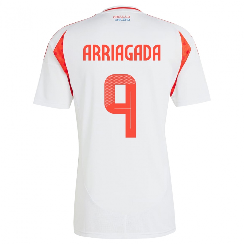 Kinder Chile Luciano Arriagada #9 Weiß Auswärtstrikot Trikot 24-26 T-Shirt Österreich