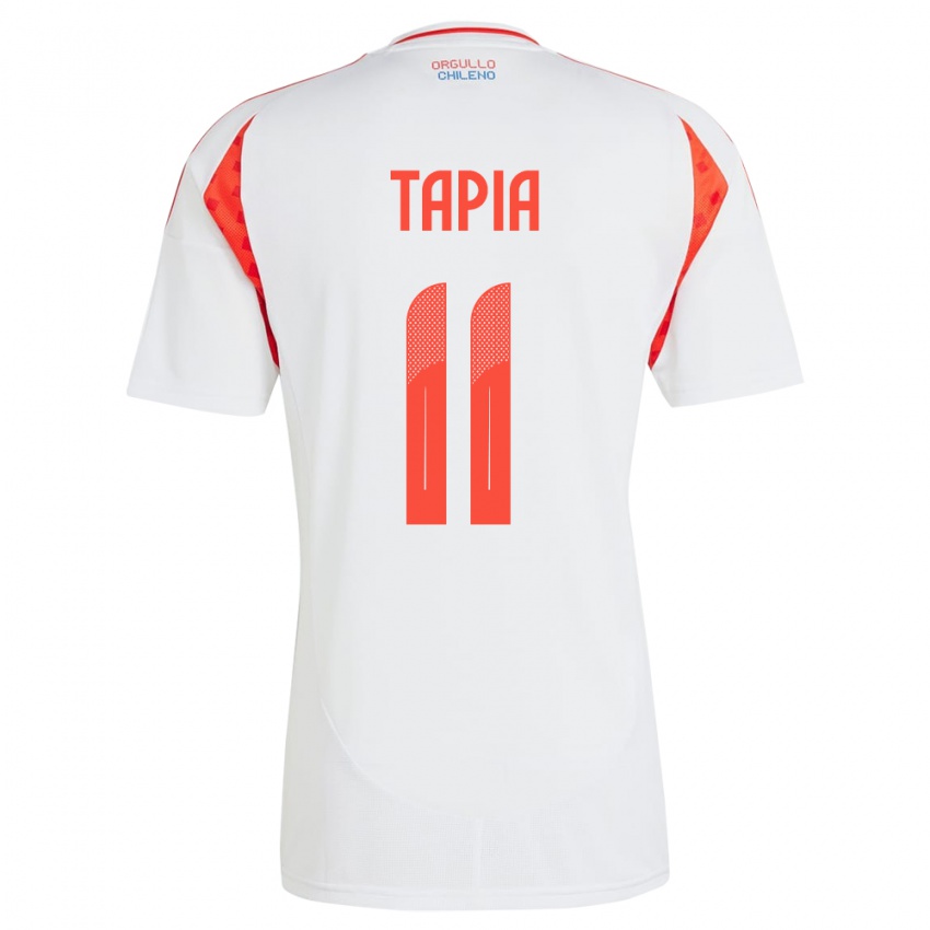 Kinder Chile Gonzalo Tapia #11 Weiß Auswärtstrikot Trikot 24-26 T-Shirt Österreich