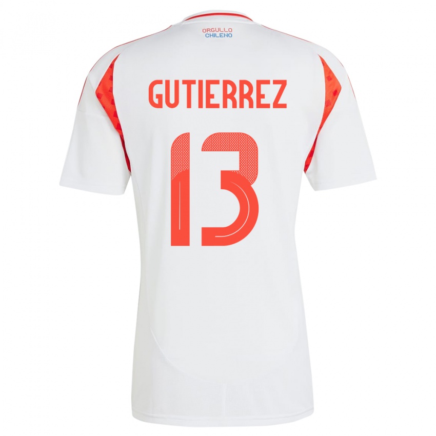 Kinder Chile Daniel Gutiérrez #13 Weiß Auswärtstrikot Trikot 24-26 T-Shirt Österreich