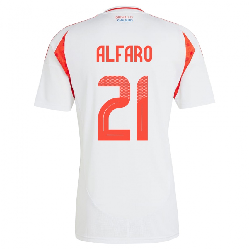 Kinder Chile Julián Alfaro #21 Weiß Auswärtstrikot Trikot 24-26 T-Shirt Österreich