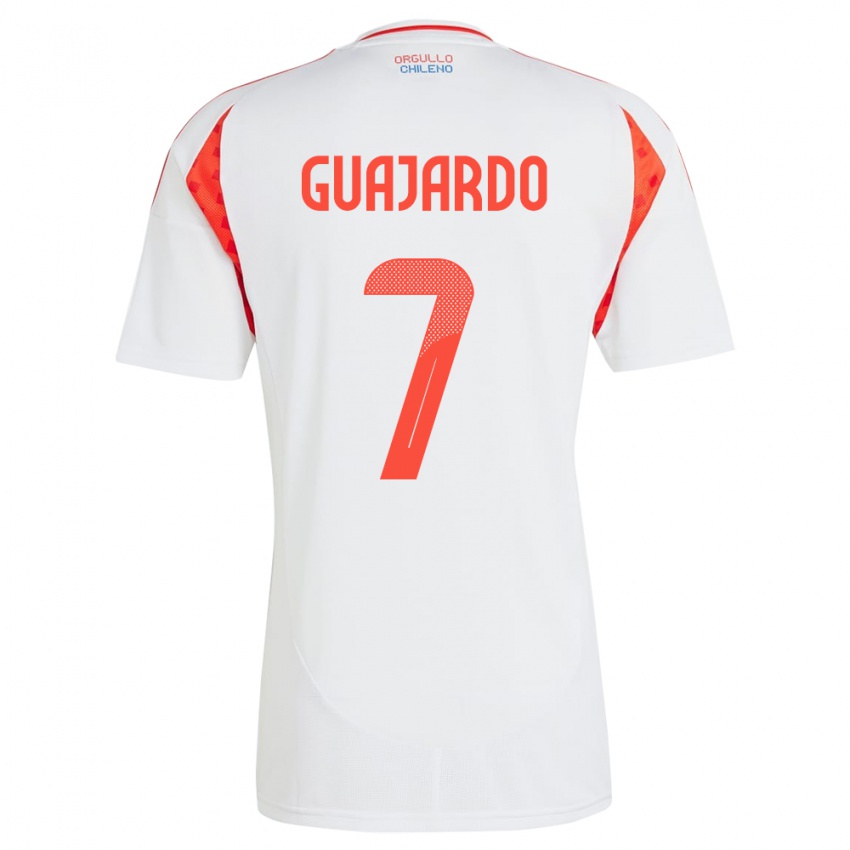 Kinder Chile Paolo Guajardo #7 Weiß Auswärtstrikot Trikot 24-26 T-Shirt Österreich