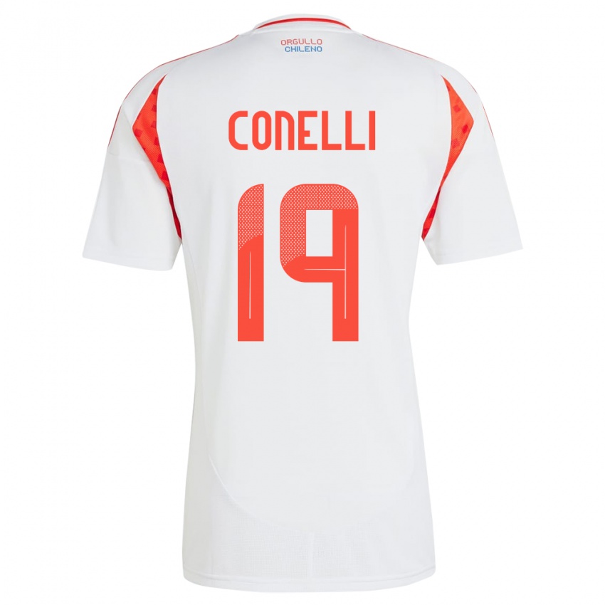 Kinder Chile Vicente Conelli #19 Weiß Auswärtstrikot Trikot 24-26 T-Shirt Österreich