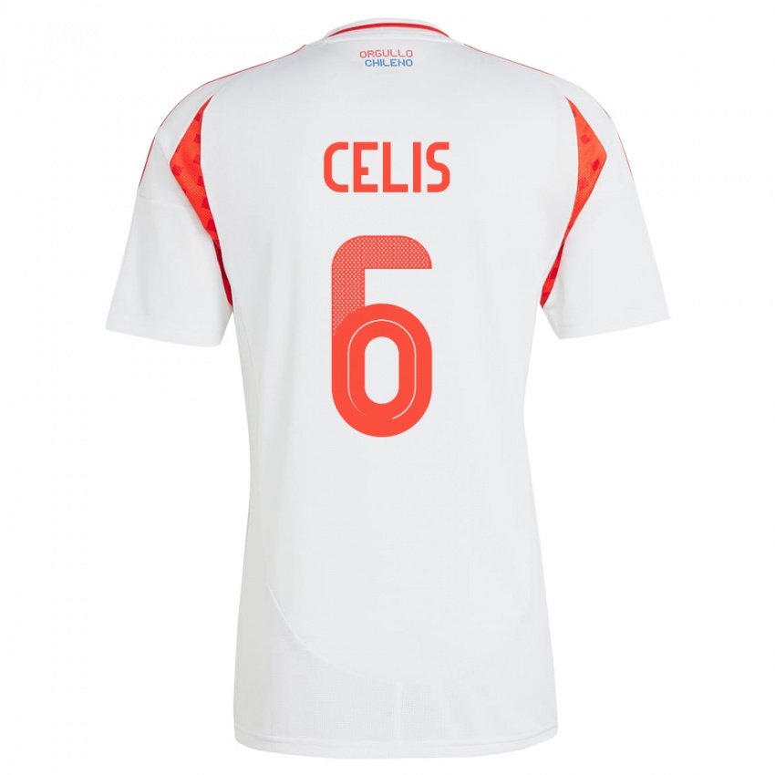 Kinder Chile Milovan Celis #6 Weiß Auswärtstrikot Trikot 24-26 T-Shirt Österreich