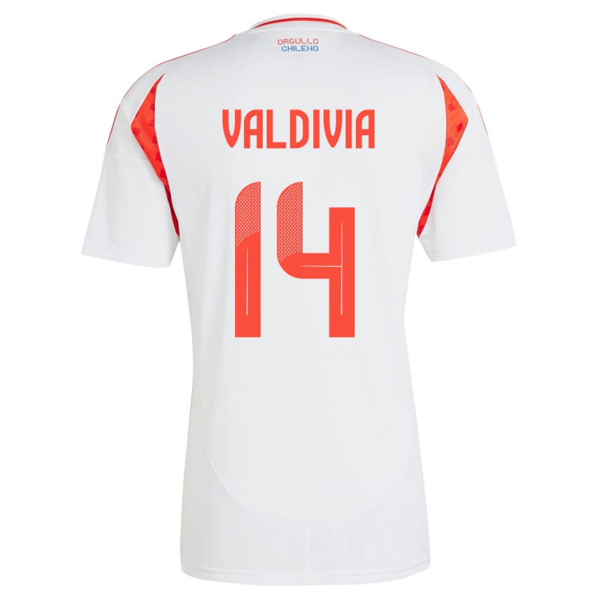 Kinder Chile Felipe Valdivia #14 Weiß Auswärtstrikot Trikot 24-26 T-Shirt Österreich