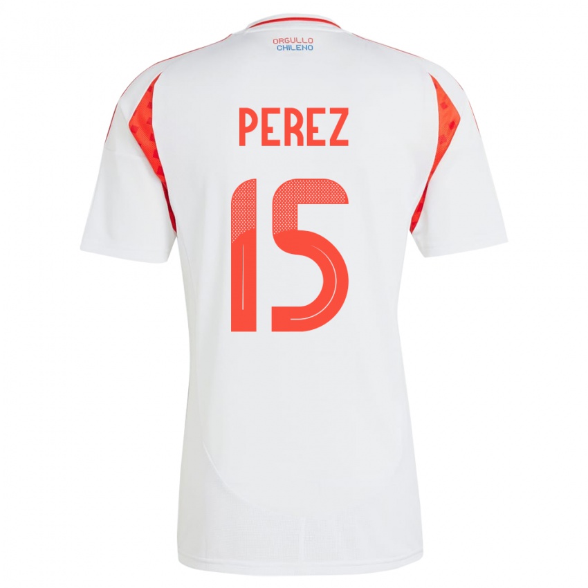 Kinder Chile Ignacio Pérez #15 Weiß Auswärtstrikot Trikot 24-26 T-Shirt Österreich