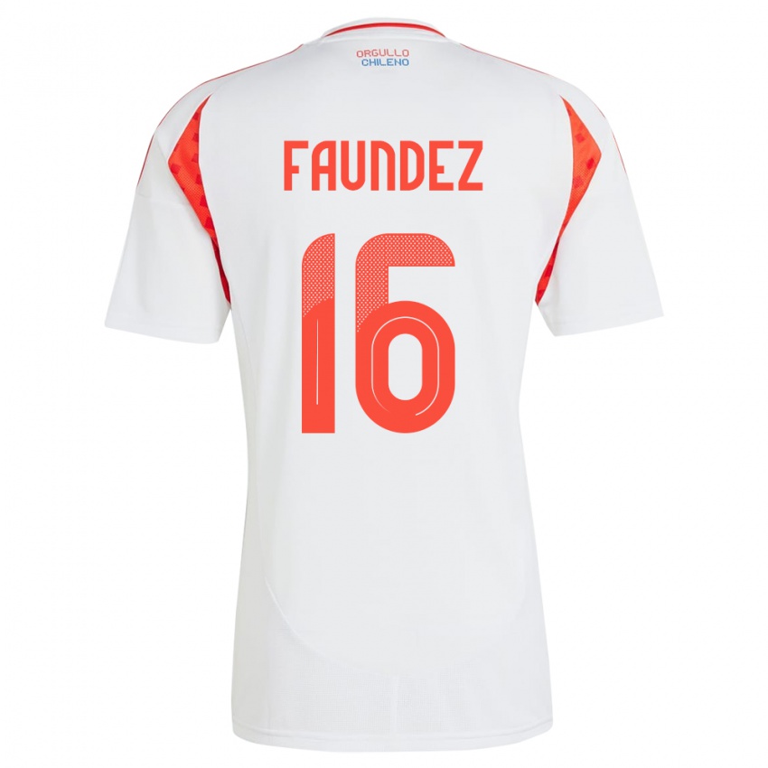 Kinder Chile Felipe Faúndez #16 Weiß Auswärtstrikot Trikot 24-26 T-Shirt Österreich