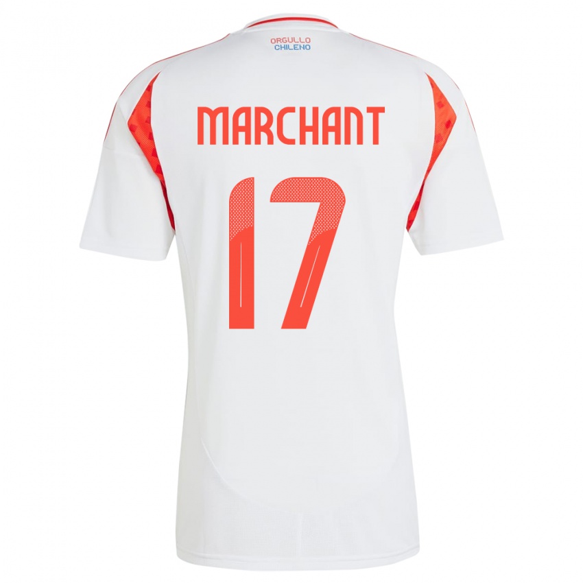 Kinder Chile Francisco Marchant #17 Weiß Auswärtstrikot Trikot 24-26 T-Shirt Österreich