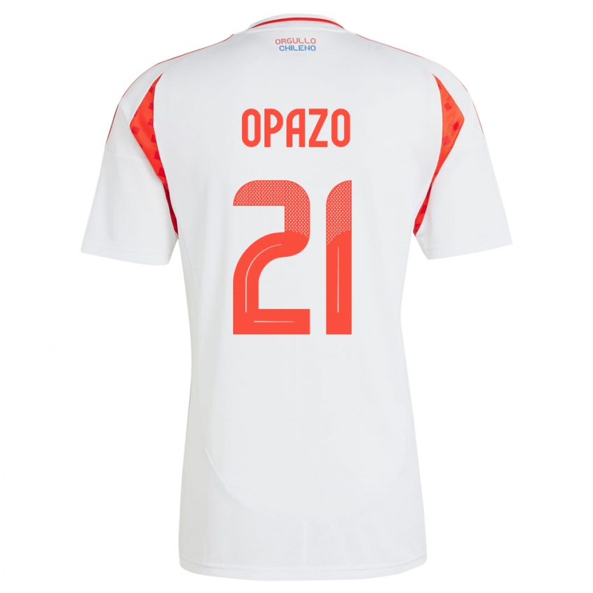 Kinder Chile Diego Opazo #21 Weiß Auswärtstrikot Trikot 24-26 T-Shirt Österreich