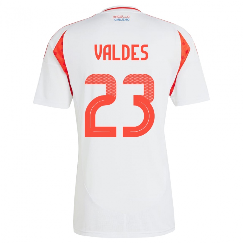 Kinder Chile Francisco Valdés #23 Weiß Auswärtstrikot Trikot 24-26 T-Shirt Österreich